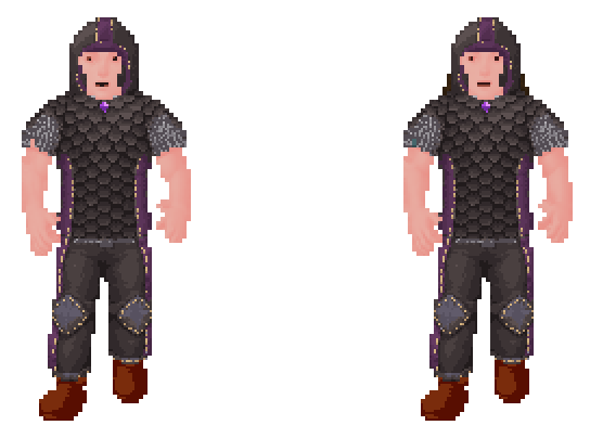 The Void Ranger set on a male and a female character, walking towards you.